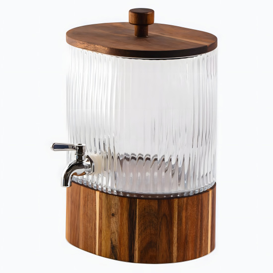 Beverage Dispenser with Wooden Stand 6 L